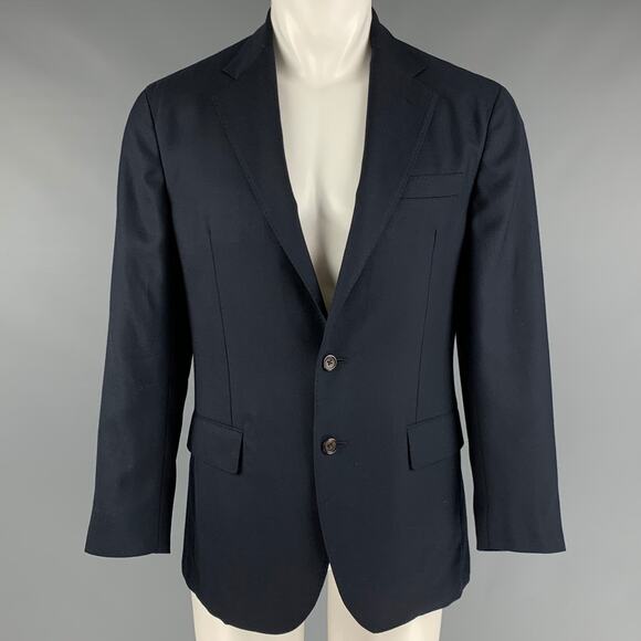 POLO by RALPH LAUREN Size 40 Navy Polyester Single Breasted Sport Coat